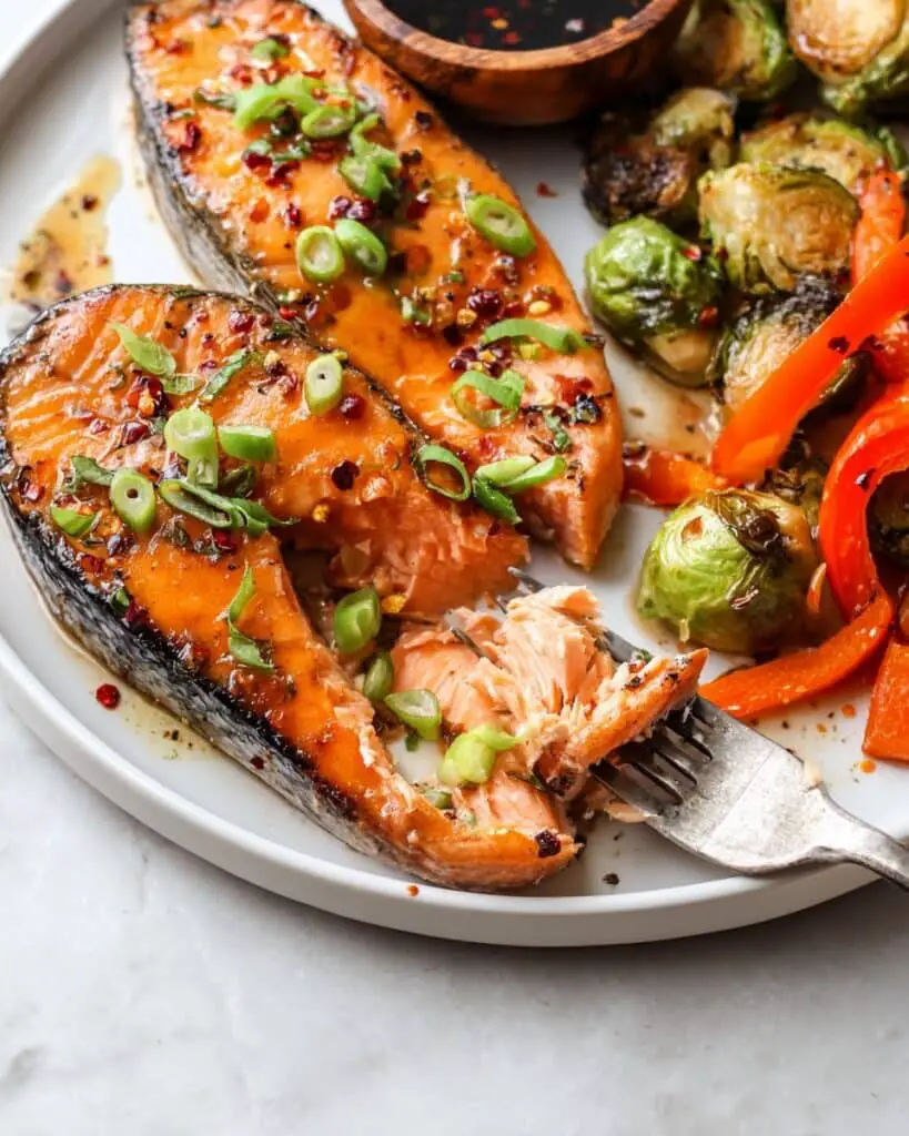 Maple Garlic Salmon Steaks Recipe