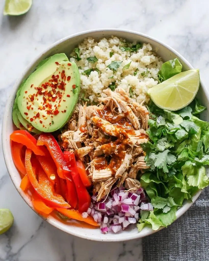 Salsa Verde Chicken Burrito Bowl (Keto and Whole30) Recipe