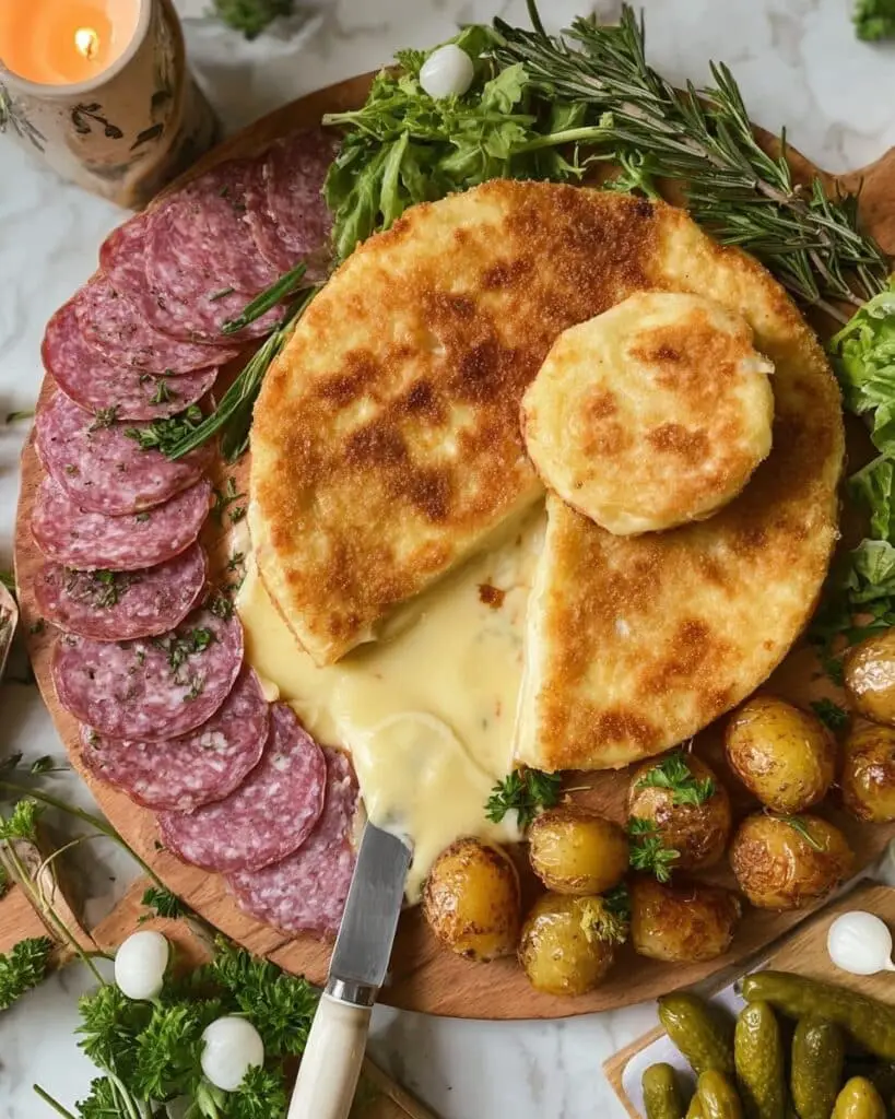 Easy Deep Fried Brie with Baby Potatoes and Charcuterie Recipe