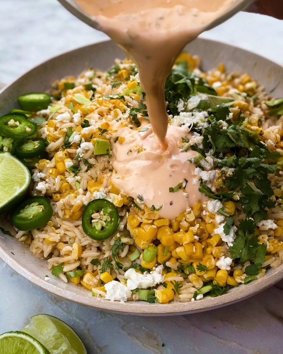 Inside a large wooden bowl, four main layers of ingredients are arranged in a circle. The top right layer is bright orange-yellow corn kernels, looking soft and plump. On the left side, there is a pile of light green chopped spring onions with white parts mixed in. Below them, at the bottom left, is a pale, crumbly layer of mashed white beans or similar. The bottom right contains finely chopped dark green herbs, likely parsley or cilantro. A woman's hand is seen dropping additional herbs into the bowl from the right side. The background shows a white marbled surface under the bowl, with soft natural light casting gentle shadows. Photo taken with an iphone --ar 4:5 --v 7