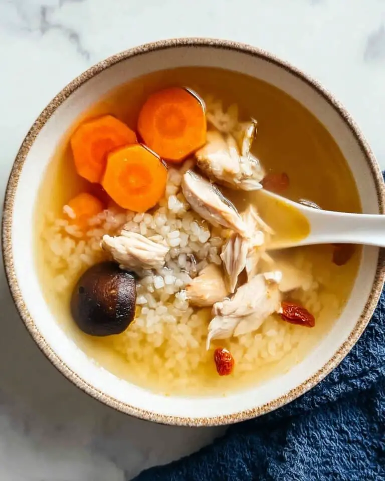 Chinese Chicken Soup with Bone Broth, Shiitake Mushrooms, and Goji Berries Recipe