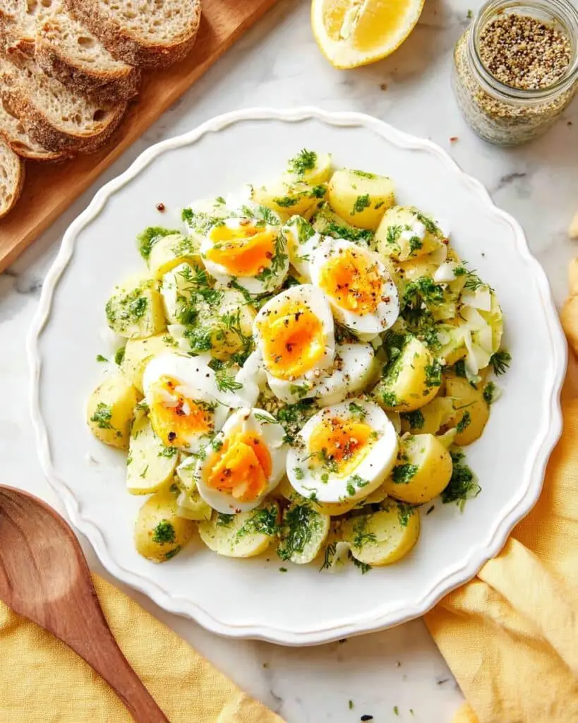 Potato Egg Salad with Parsley Mustard Dressing Recipe