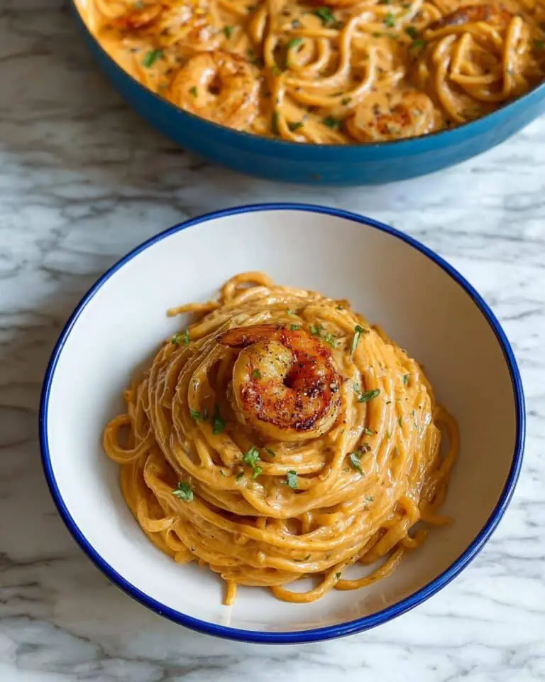 Easy Creamy Shrimp Linguine with Garlic Recipe