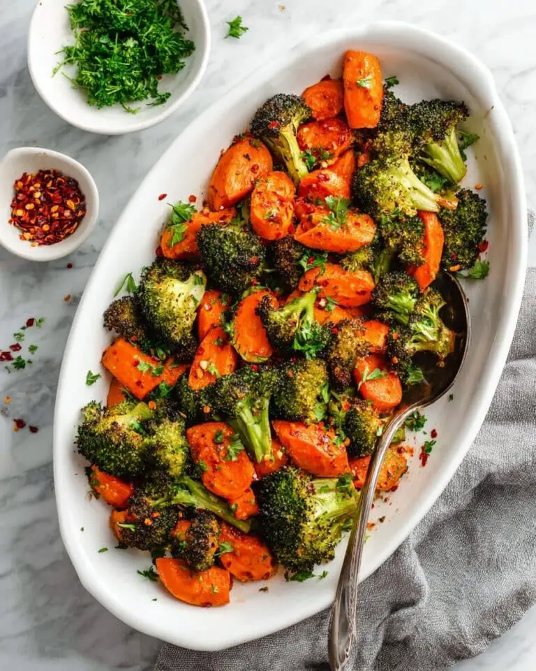 Roasted Broccoli and Carrots with Garlic, Paprika, and Parsley Recipe