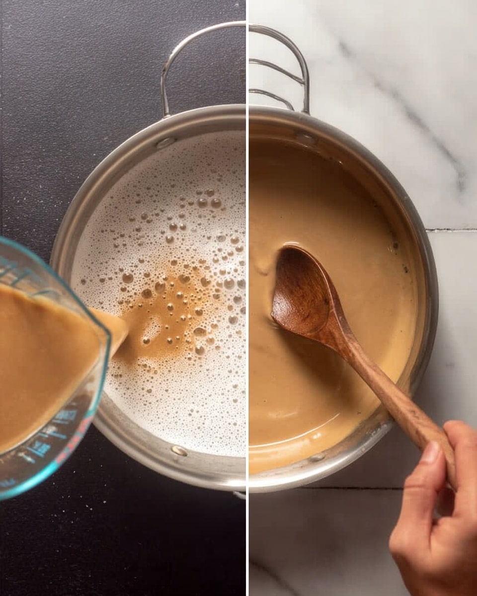Two small glass jars sit on a light blue round plate placed on a white marbled surface. Each jar is filled with a creamy light brown mousse. The jar in the front shows a top layer of chopped nuts and small dark chocolate pieces with a few tiny red fruit bits. The jar in the back is topped with sliced red strawberries. Two silver spoons rest on the plate beside the jars. In the background on the left, there is a white bowl filled with whole fresh strawberries. A white and gray striped cloth is placed on the right side of the scene. Photo taken with an iphone --ar 4:5 --v 7