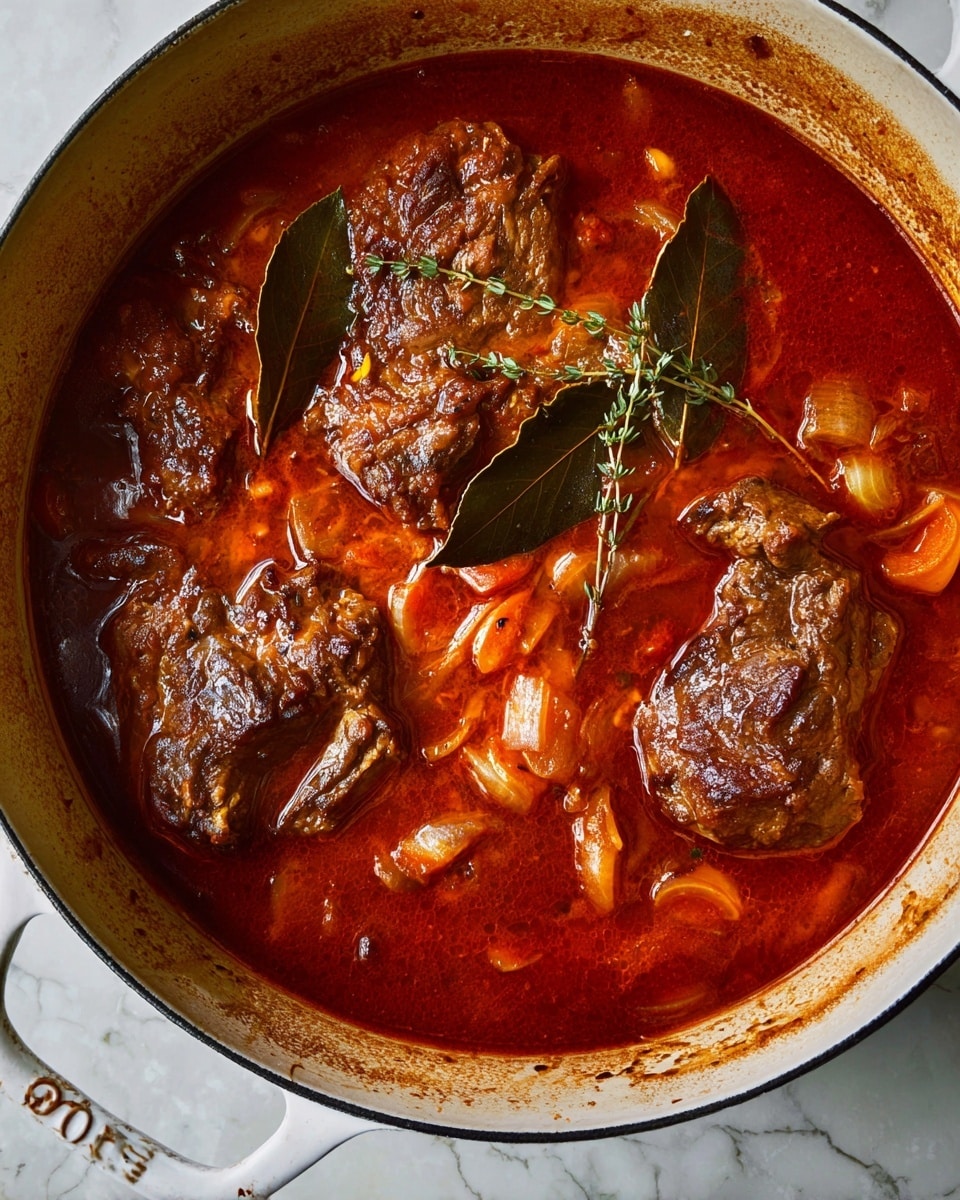 A white, shallow bowl holds three layers: the bottom layer is creamy yellow risotto with visible grains and a smooth texture, forming a circular base; the middle layer is a thick, rich brown gravy that partially blends into the risotto and surrounds the dish’s center; the top layer is two large, dark brown, sauce-covered meat pieces with a shiny, moist surface, sitting in the center; fresh, chopped green herbs are sprinkled on top of the meat for contrast, all on a white marbled surface photo taken with an iphone --ar 4:5 --v 7