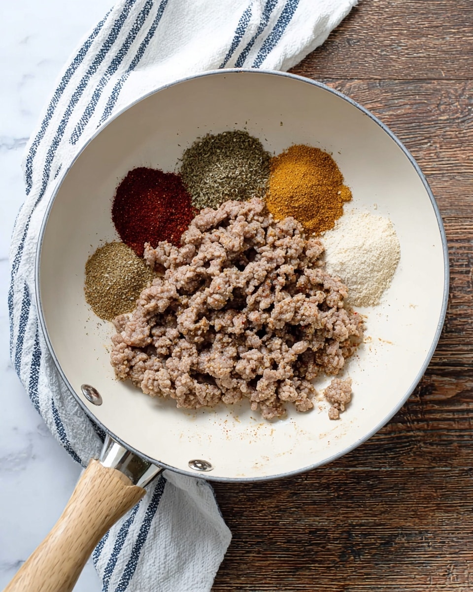 The image shows a white dish filled with large pasta shells stuffed with a brown meat mixture, each topped with melted orange cheese that has a smooth and slightly bubbly texture. The shells are arranged closely side by side, sitting in a red tomato sauce at the bottom of the dish. Small green herb pieces are sprinkled on top of the cheese, adding a fresh touch. The pasta shells have ridged edges and a pale yellow color, contrasting with the rich colors of the meat, cheese, and sauce. The background features a white marbled surface. photo taken with an iphone --ar 4:5 --v 7