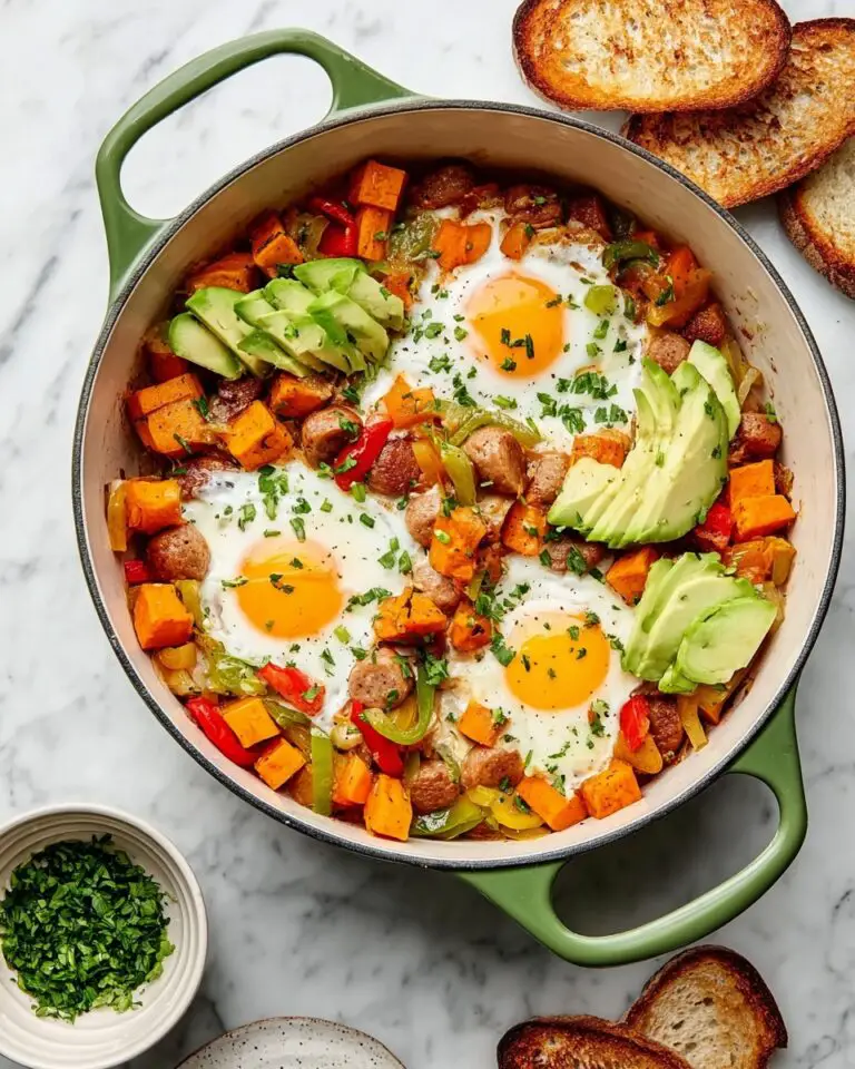 Sweet Potato Hash with Eggs, Bell Peppers, and Optional Avocado Recipe
