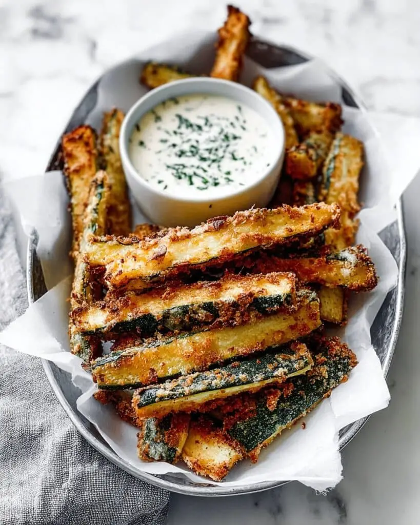 Baked Zucchini Fries with Lemon Parsley Aioli Recipe