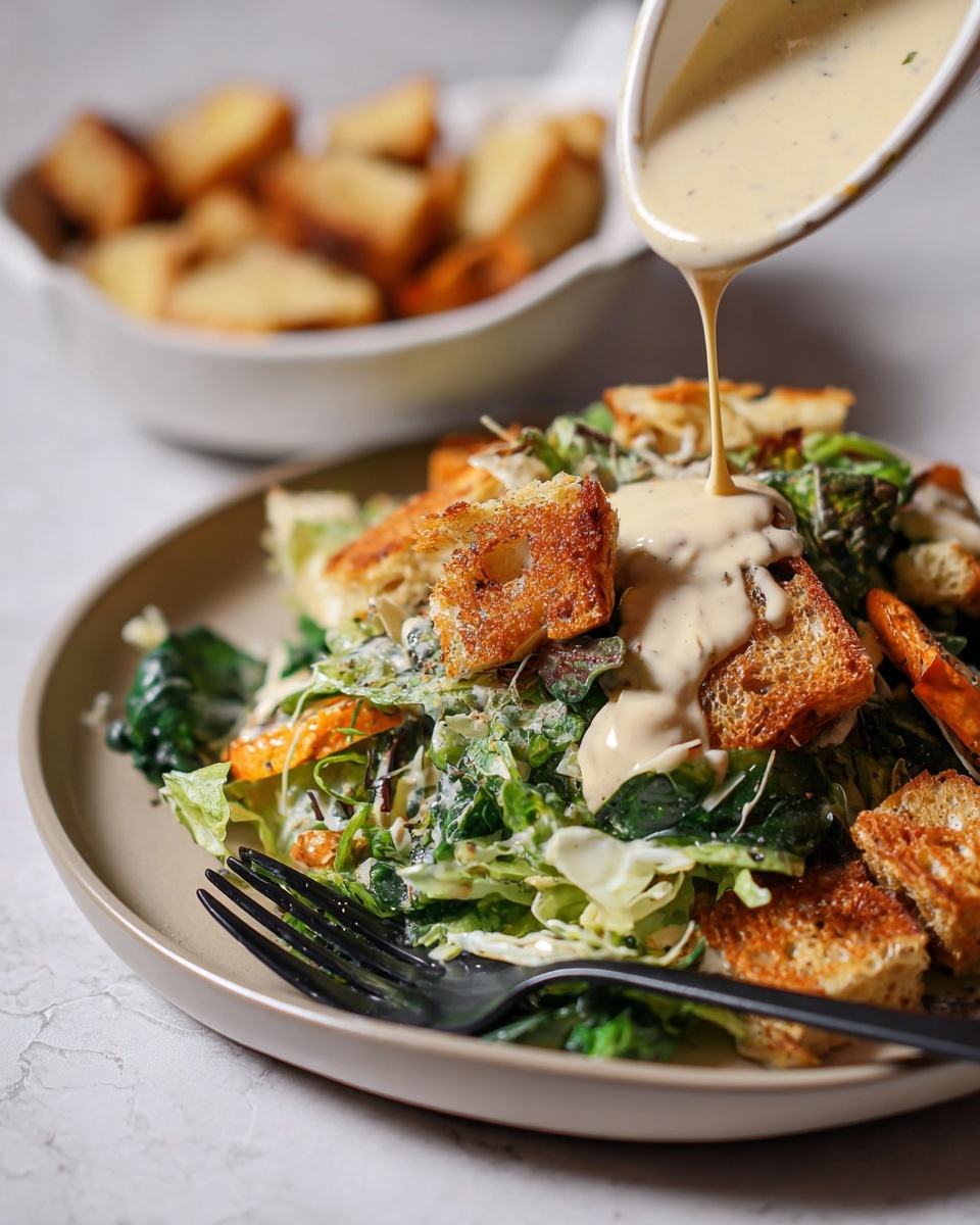 The dish is served in a white oval bowl with a handle, placed on a white marbled surface. The bottom layer is dark green leafy vegetables, topped with thinly sliced white fennel arranged around the bowl. On top of the fennel are several golden orange roasted squash rings, each sprinkled lightly with black pepper and small green herb sprigs. There are two green avocado roses placed near the center, adding vibrant color and texture. The entire dish is covered with a drizzle of light cream sauce and sprinkled with finely grated white cheese. Photo taken with an iphone --ar 4:5 --v 7