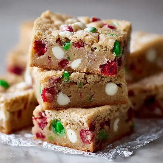 Candy Cane White Chocolate Chip Blondies Recipe