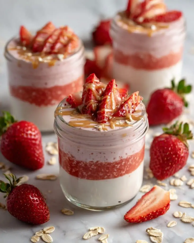 Strawberry High Protein Overnight Oats Recipe