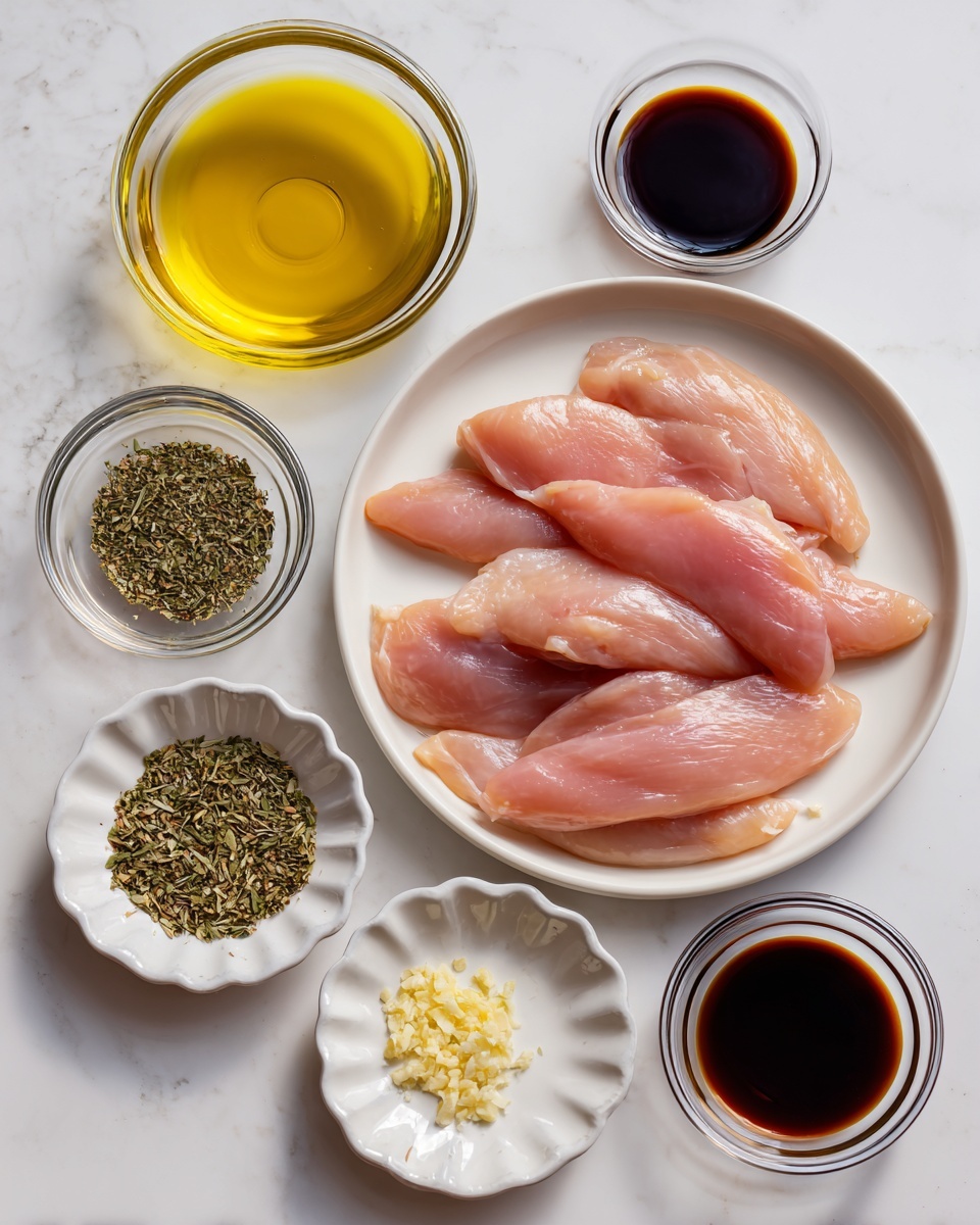 A close-up of a pan with eight small pieces of cooked chicken arranged in a loose circle inside. The chicken pieces have a light golden-brown color with darker grilled marks and bits of herbs on their surface. The pan is dark and contrasts with the golden chicken pieces. Photo taken with an iphone --ar 4:5 --v 7