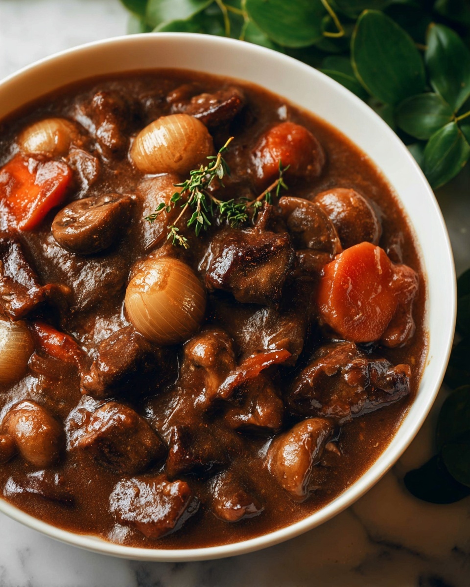The image shows two parts: on the left, a black pot filled with water is boiling on a stove, inside the pot there are several small onions in three colors – deep red, yellow, and white, all floating on the surface with shiny wet skins. On the right side, a close-up of a woman's hand holding a single small yellow onion that has been peeled halfway, revealing the smooth white inside; the background is blurred but shows more small onions. The scene is on a white marbled surface. photo taken with an iphone --ar 4:5 --v 7