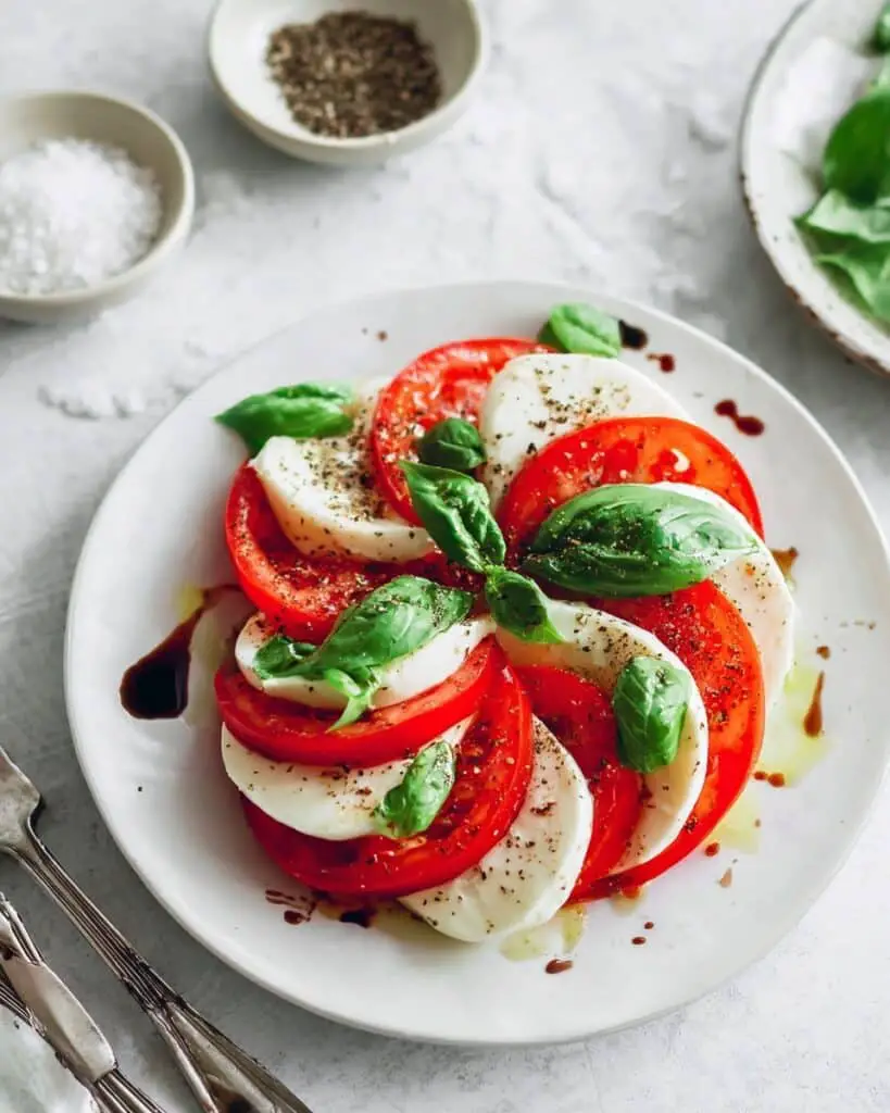 Fresh Caprese Salad with Tomatoes, Mozzarella, and Basil Recipe