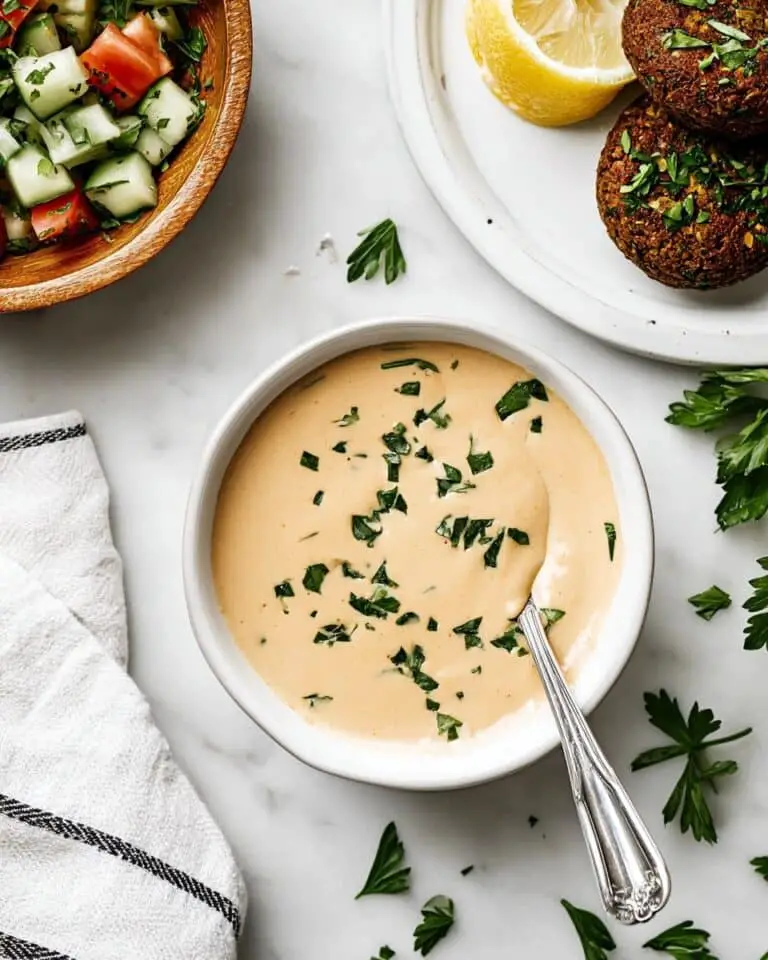 Creamy Tahini Sauce with Lemon and Garlic Recipe