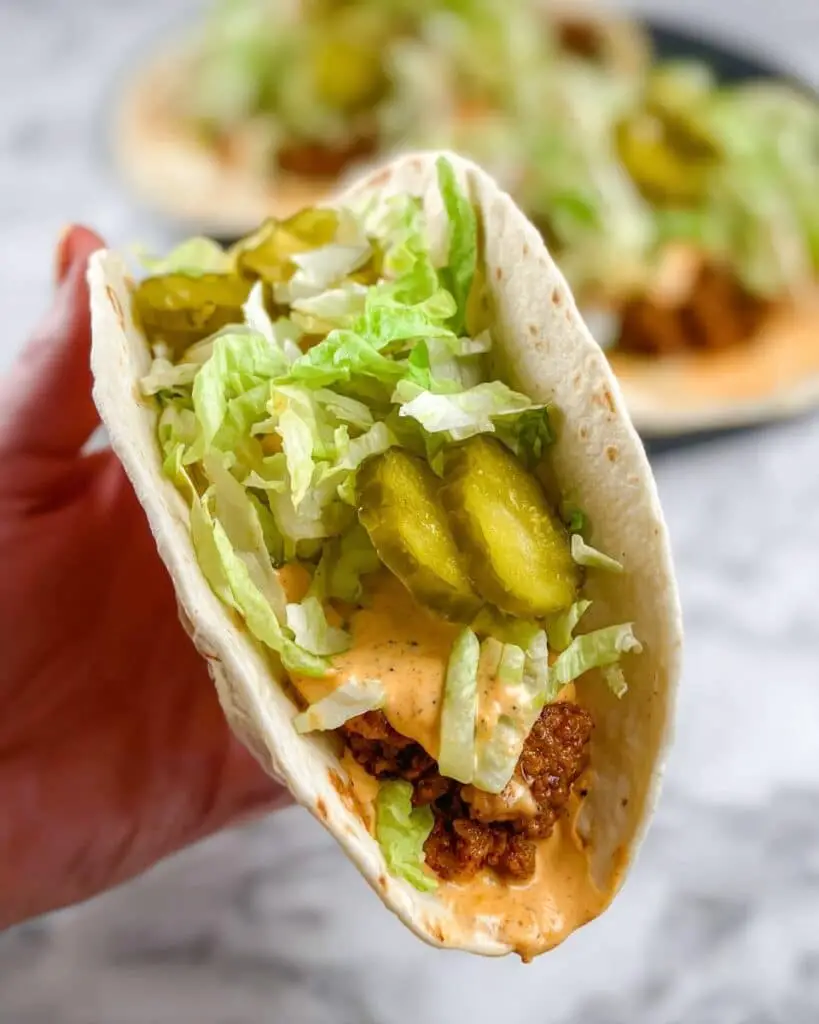 Chicken Big Mac Tacos with Special Sauce Recipe
