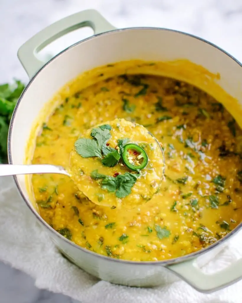 Lemon & Coconut Red Lentil Dal Recipe