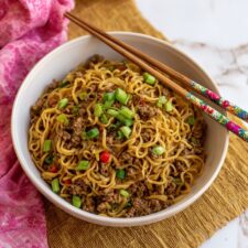 Mongolian Ground Beef Noodles Recipe