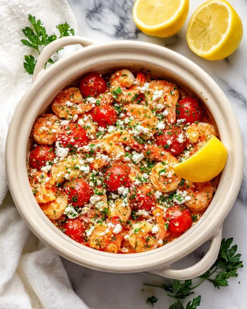 Baked Shrimp with Tomatoes and Feta Cheese Recipe