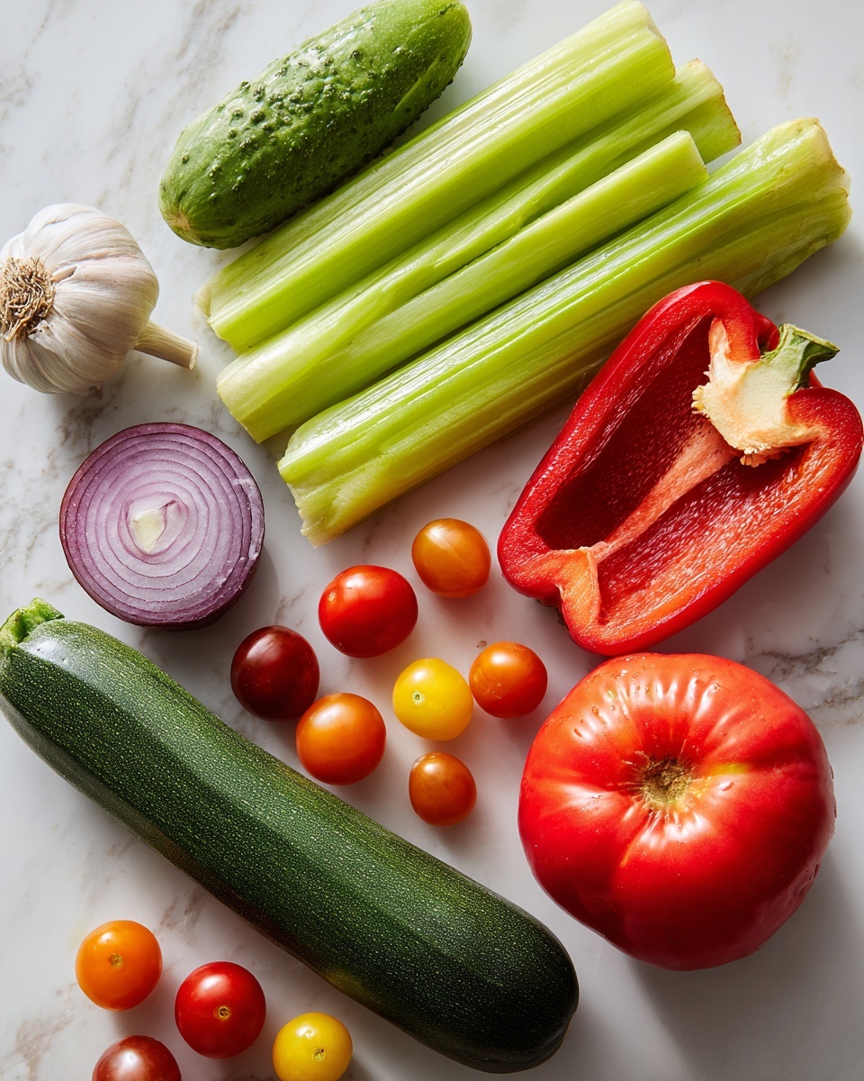 A clear glass jar filled about halfway with chunky, orange-red salsa with visible pieces of herbs and tomato bits, a metal stir stick is inside the jar. The jar is placed on a white marbled surface, next to the jar's lid which holds a spoon covered in salsa. Two white bowls are stacked to the left side, and to the right, there are two halves of a dark green avocado with its seed still in one half, along with two small red cherry tomatoes. A few green chive stalks lay across the surface in front of the jar. The background shows blurred green plants and bright natural light. Photo taken with an iphone --ar 4:5 --v 7
