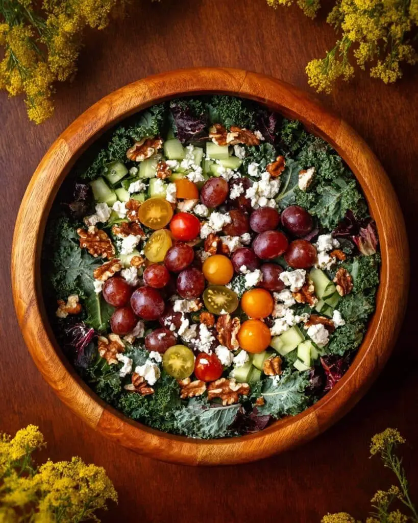 Grape Salad with Kale and Blue Cheese Recipe