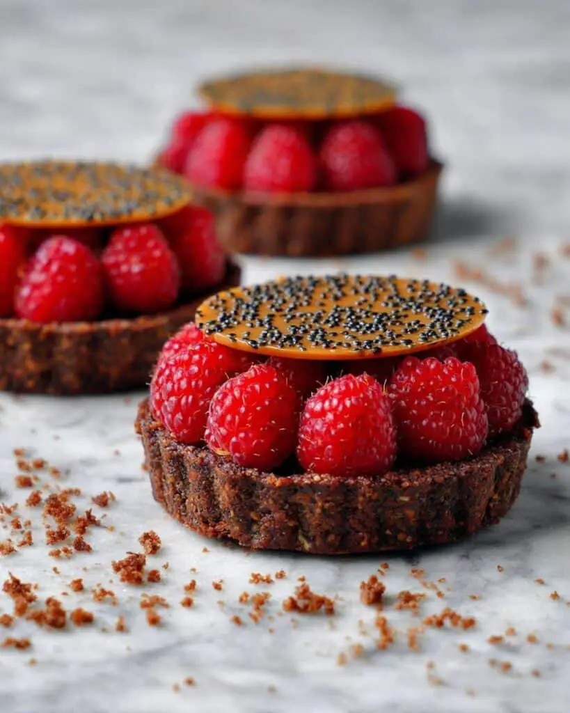 Black Sesame & Raspberry Tarts with Cocoa Shortcrust Recipe