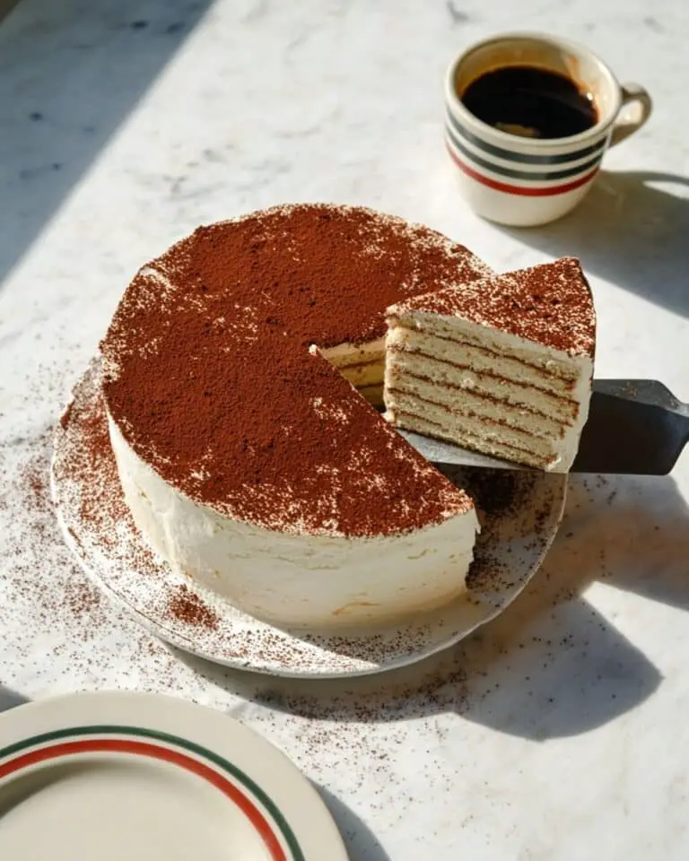 Tiramisu Cake with Ladyfingers, Mascarpone, and Coffee Recipe