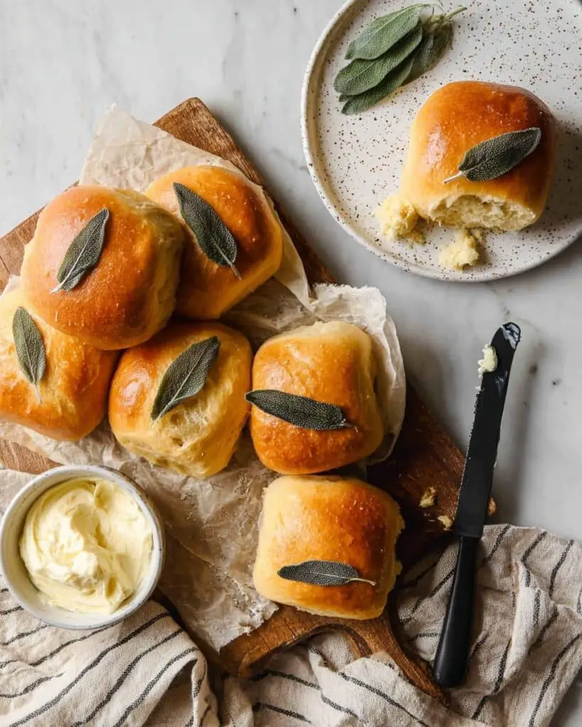 Garlic Sage Parker House Rolls Recipe