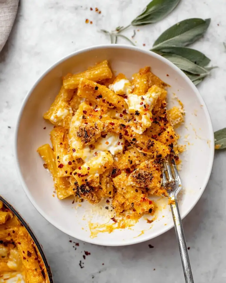 Pumpkin Burrata Baked Ziti Recipe