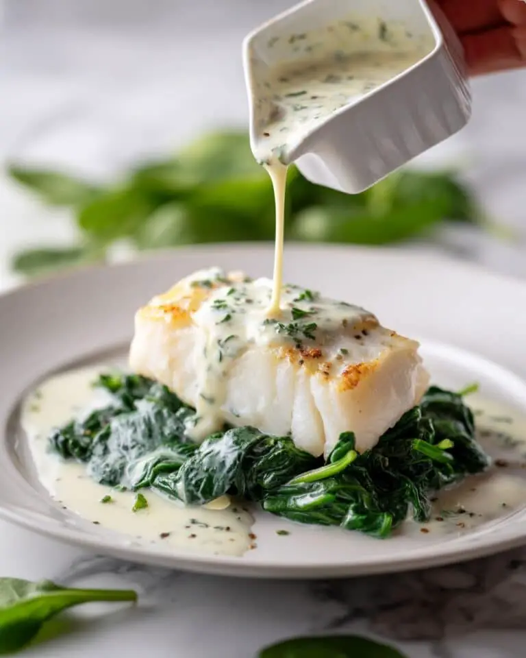 Foil Baked Chilean Sea Bass with Lemon Parmesan Cream Sauce Recipe