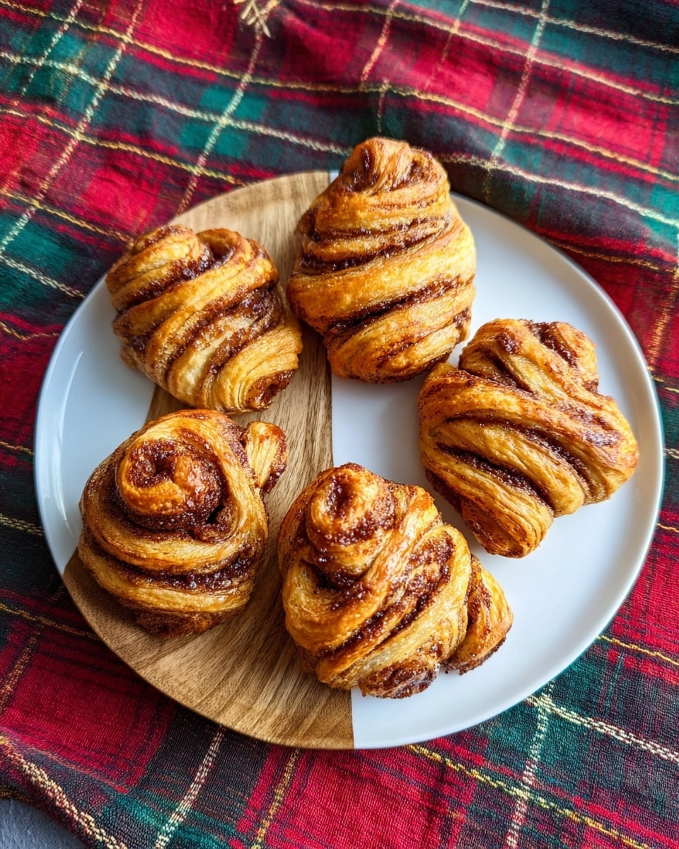 A white speckled plate holds a single cinnamon roll shaped like a small tree, with soft golden brown layers covered by a smooth white icing that drips slightly over the edges. On top of the icing, small colorful sprinkles in shapes of red and green Christmas trees, red candy canes, and yellow bears are scattered evenly, adding a festive touch. The plate rests on a woven straw mat with a white marbled texture background partially covered by a folded dark blue cloth with red, green, yellow, and thin white plaid stripes. Photo taken with an iphone --ar 4:5 --v 7