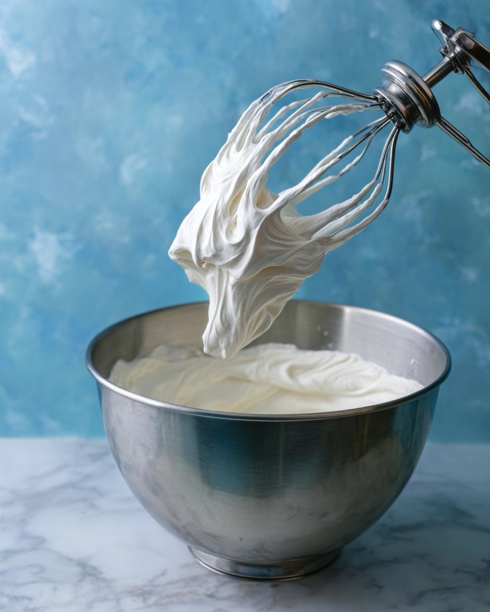 The image shows a single-layer white meringue cake with a tall, uneven, and wavy surface texture. The meringue is thick with soft, smooth peaks and some slight cracks and holes on the top and sides. It sits on white parchment paper that rests on a dark plate, all placed on a white marbled background. Photo taken with an iphone --ar 4:5 --v 7