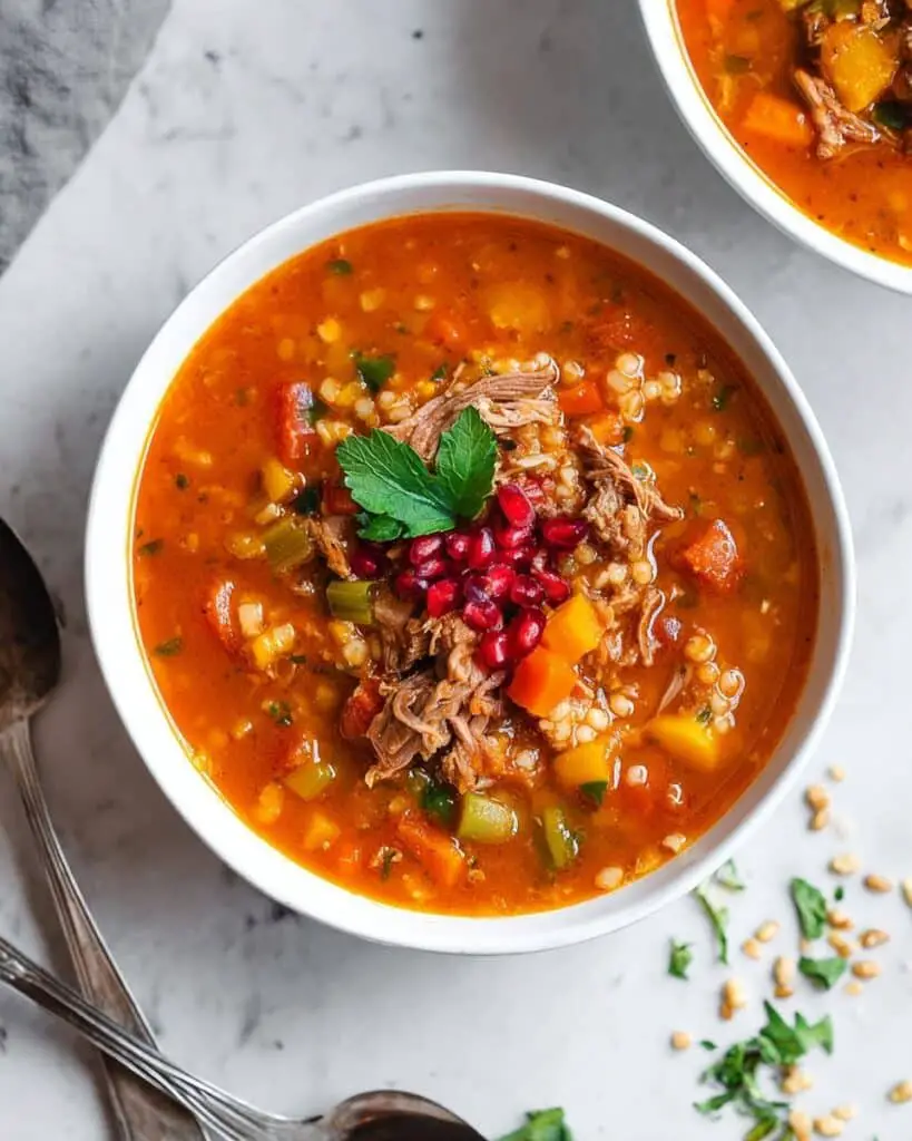 Hearty Lamb Shank Soup with Fennel, Pearl Barley, and Lemon Recipe