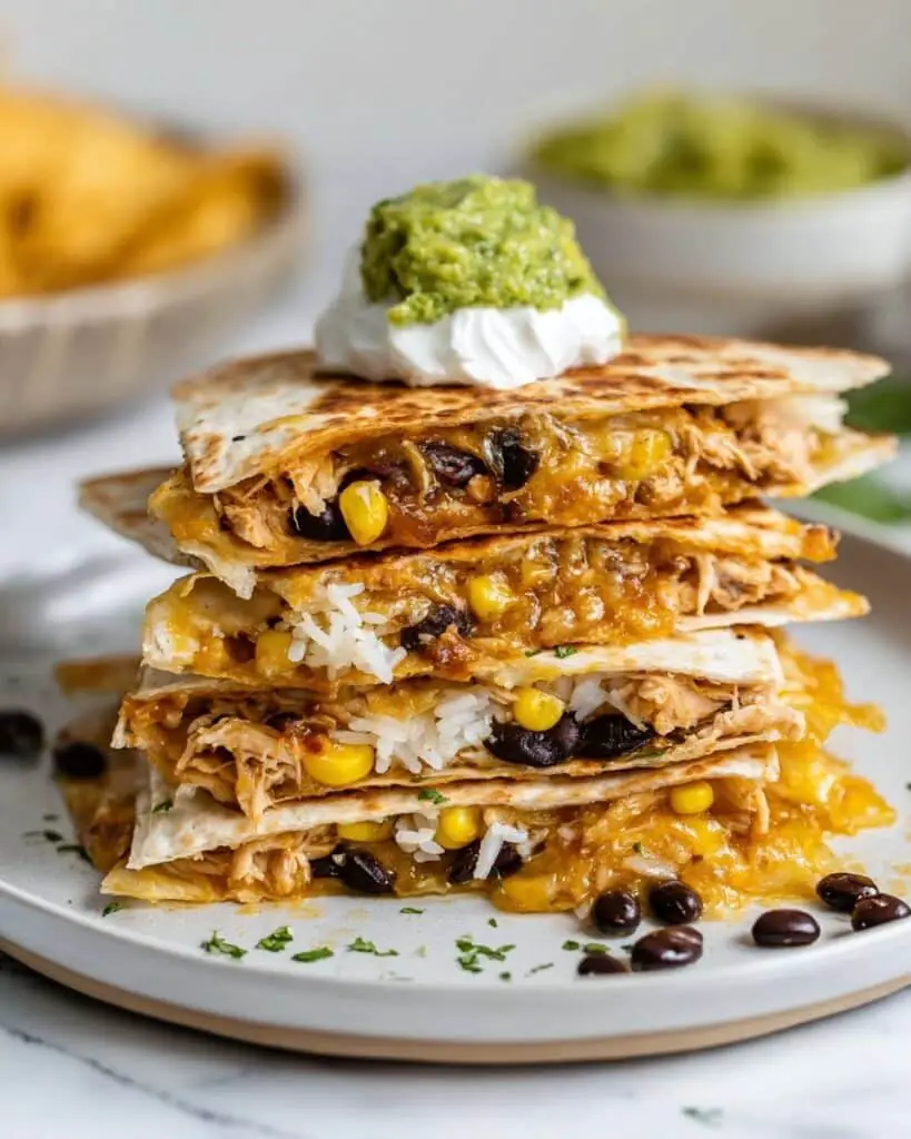 Chipotle Chicken Quesadillas with Rice Recipe