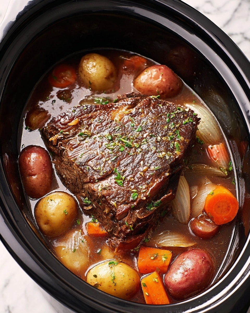 Slow Cooker Beef Roast with Potatoes and Carrots Recipe