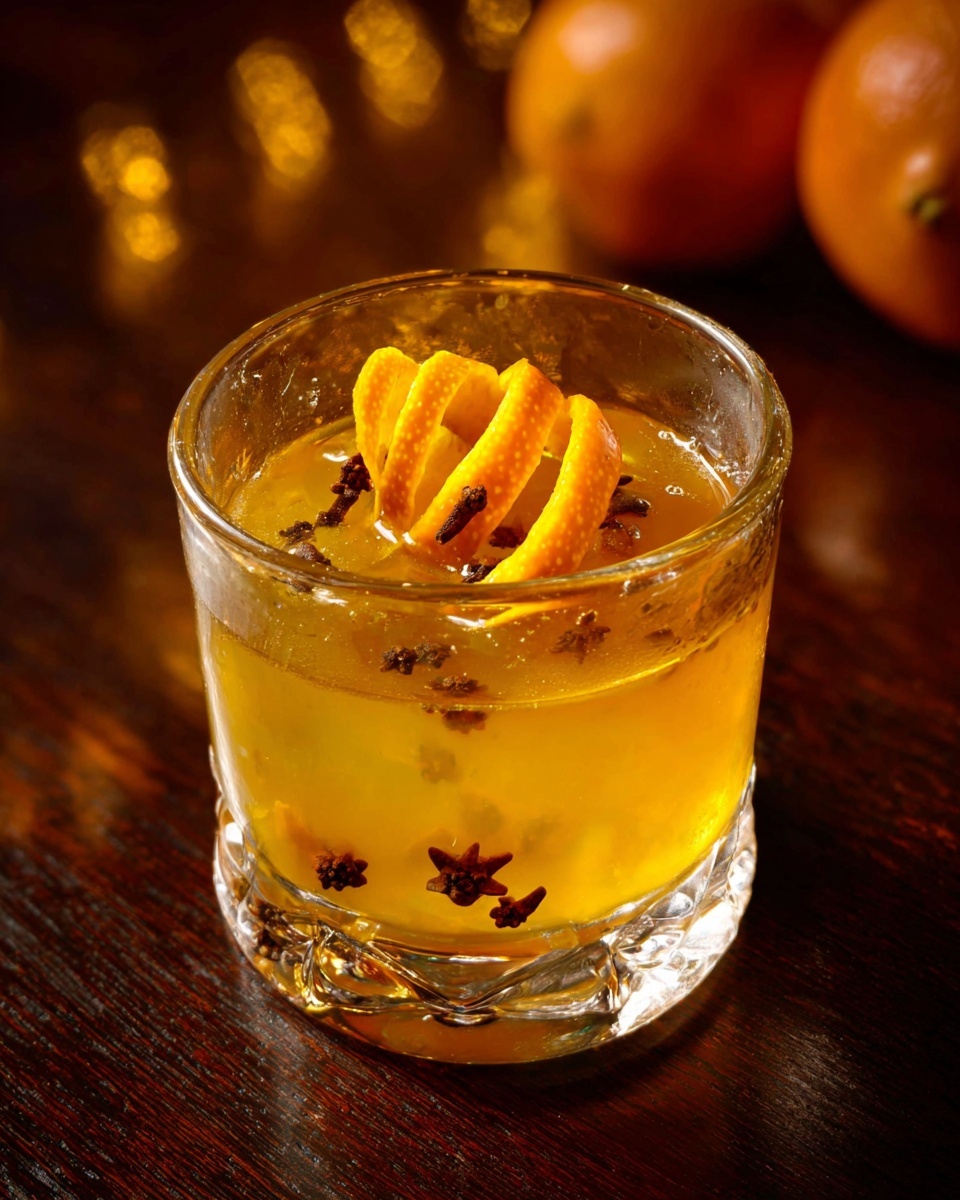 The image shows two views of an orange decorated with cloves. The left side shows a woman's hand holding the orange, which has cloves stuck into its skin in a pattern. The orange’s bright orange color contrasts with the brown cloves. The right side shows a close-up of a woman's hand holding the orange while slicing it with a knife, revealing the juicy orange inside with bright segments and the dark cloves on the outside. The surface is a white marbled texture in the background. photo taken with an iphone --ar 4:5 --v 7