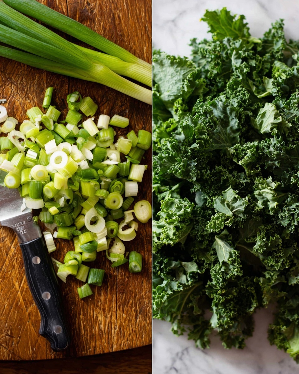 A white bowl filled with creamy mashed potatoes mixed with green leafy pieces and small bits of potato skin showing through the texture, all softly mounded with a small round pat of melted butter sitting in the center, surrounded by a rustic wooden surface partially covered with green ivy leaves, the mashed potatoes look soft and chunky with a blend of pale yellow and green colors. photo taken with an iphone --ar 4:5 --v 7
