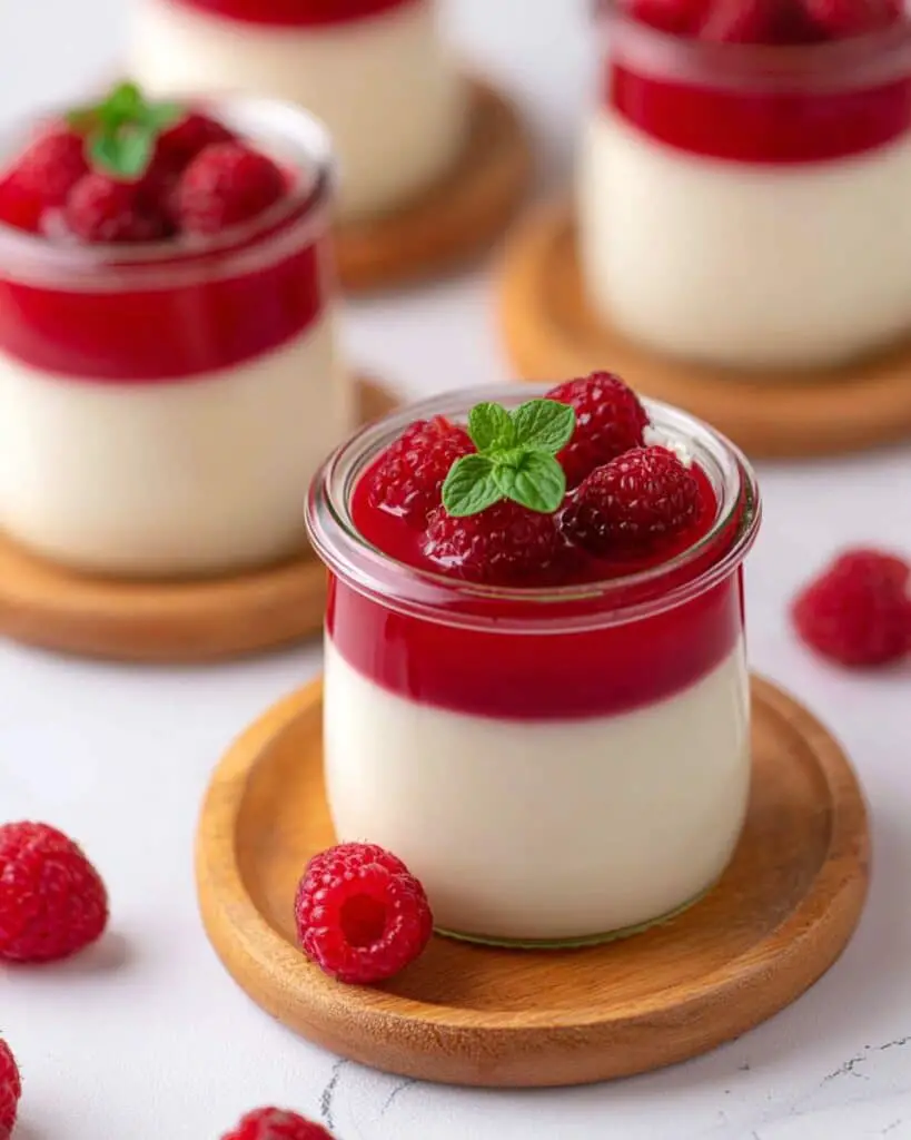 Blood Orange Panna Cotta with Raspberry Coulis Recipe