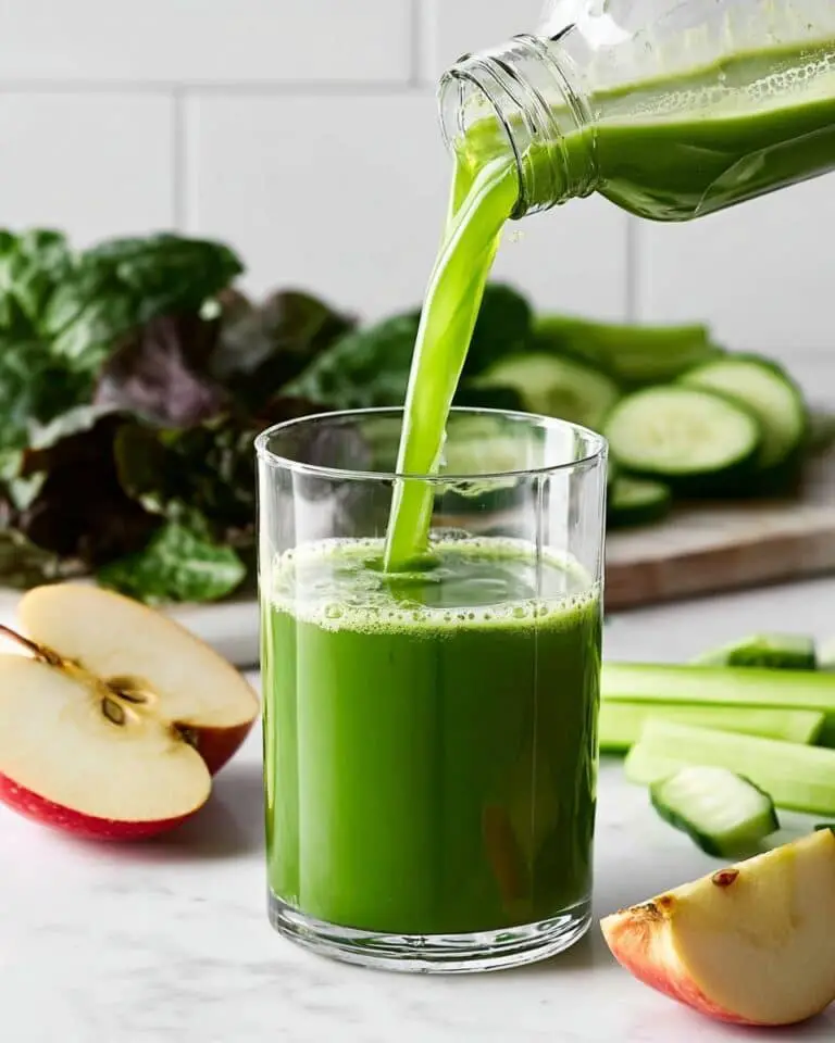 Refreshing Green Juice with Cucumber, Kale, Spinach, and Lime Recipe