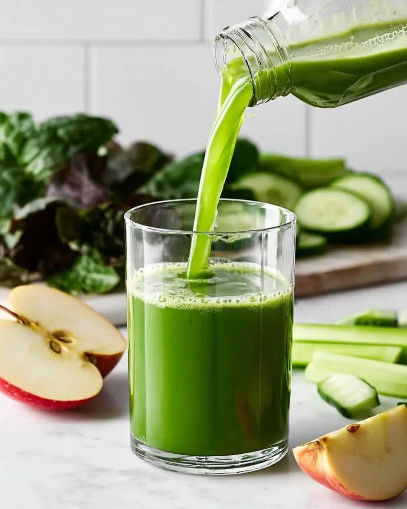 Refreshing Green Juice with Cucumber, Kale, Spinach, and Lime Recipe