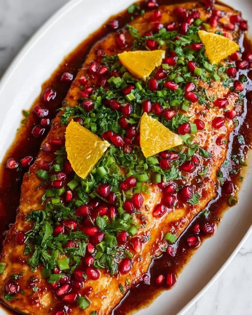 Pomegranate-Orange Glazed Baked Salmon Recipe