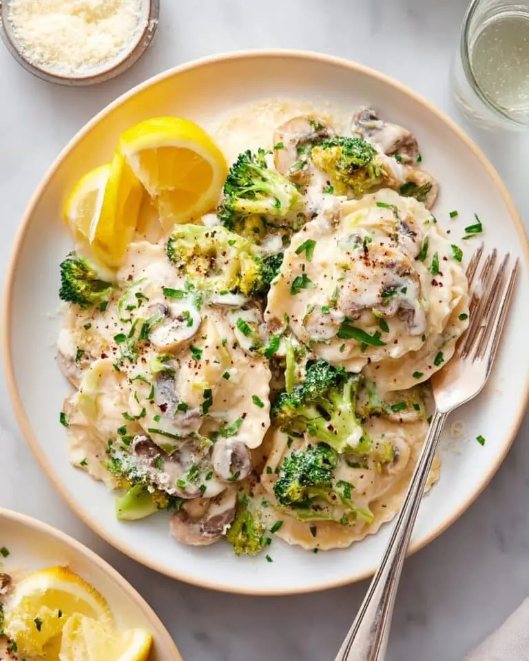 One Pot Broccoli Walnut Ravioli Recipe