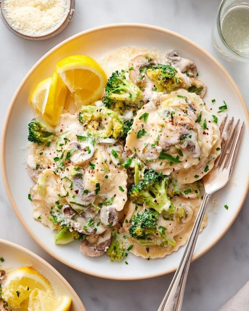 One Pot Broccoli Walnut Ravioli Recipe