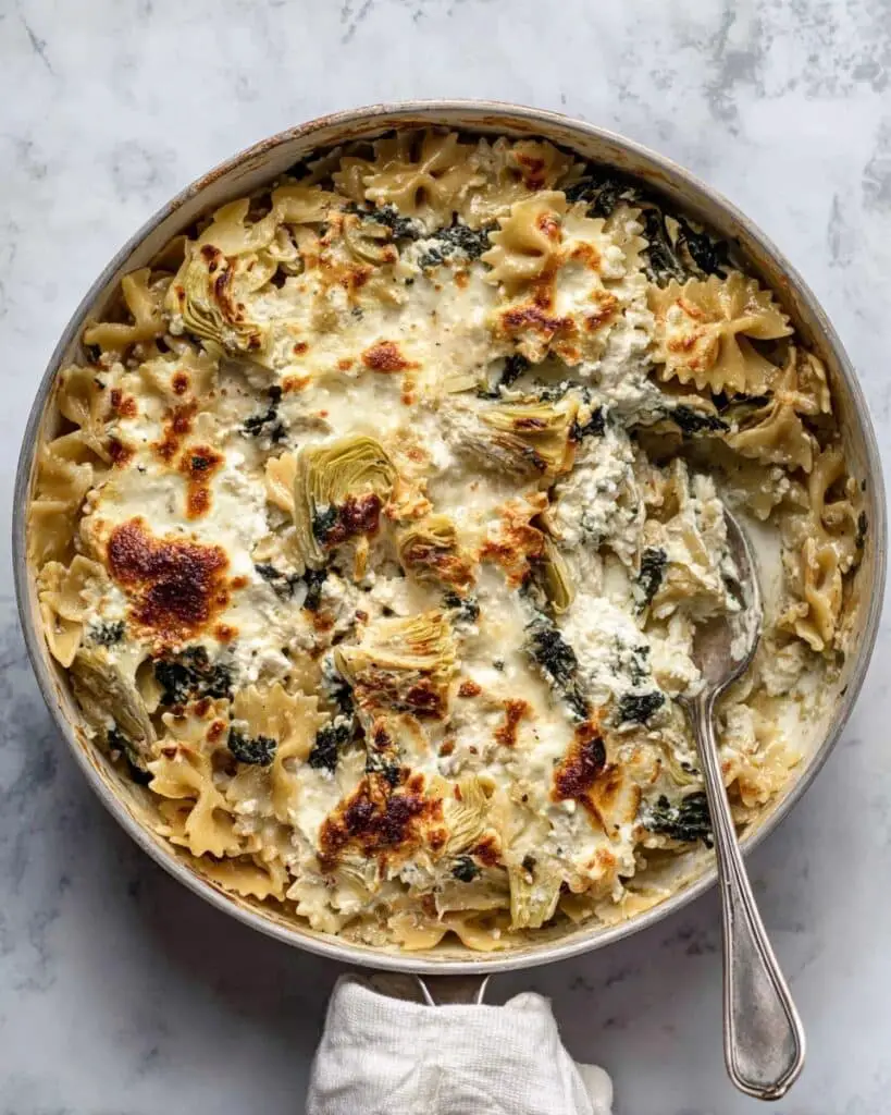 Spinach Artichoke and Chicken Skillet Lasagna Recipe