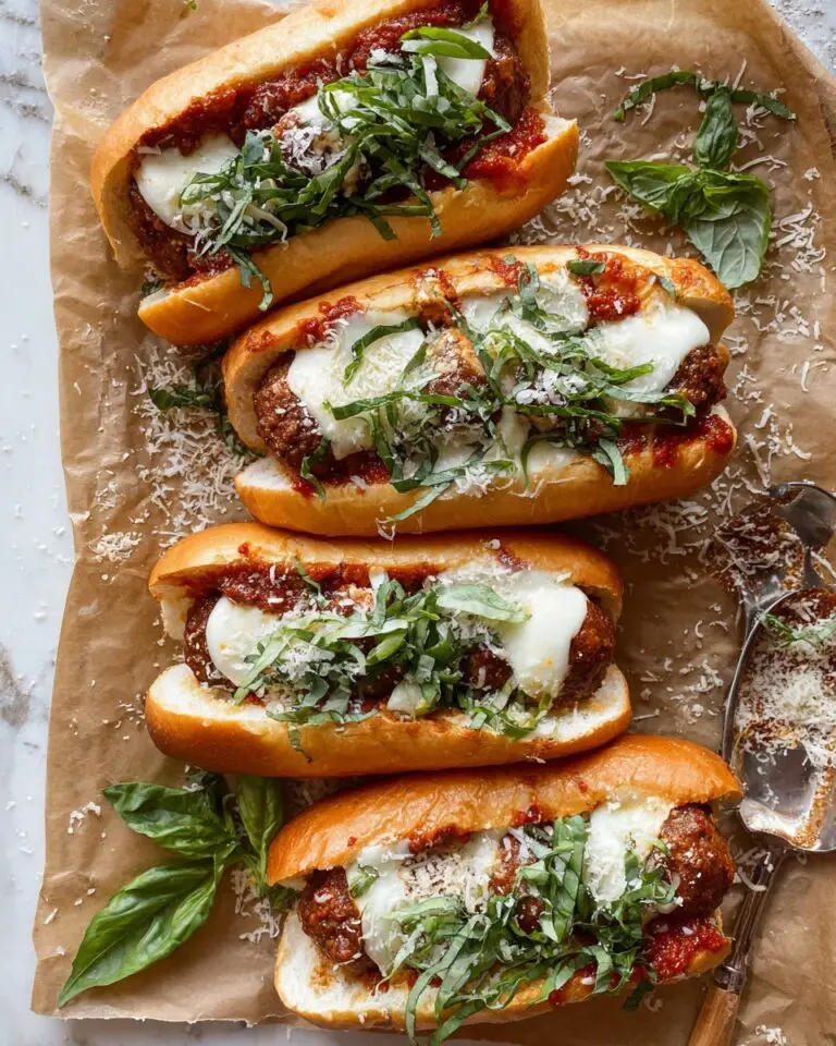 Cheesy Basil Turkey Meatball Subs Recipe
