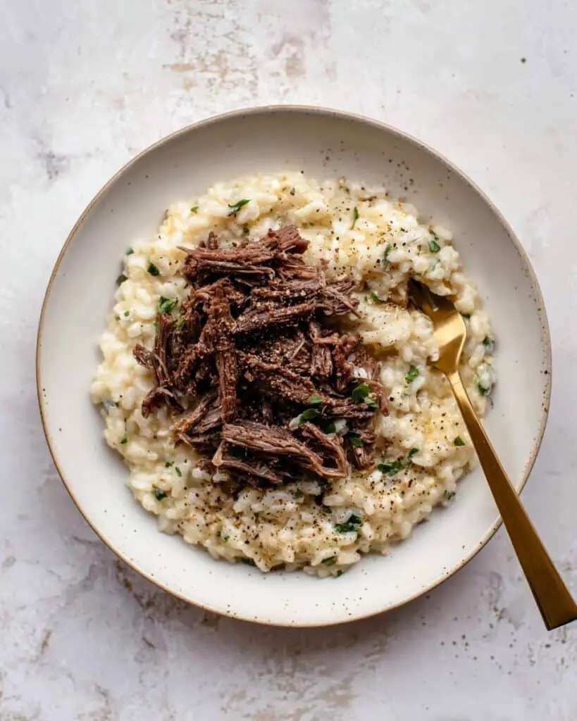 Braised Short Ribs with Charred Scallion Risotto Recipe