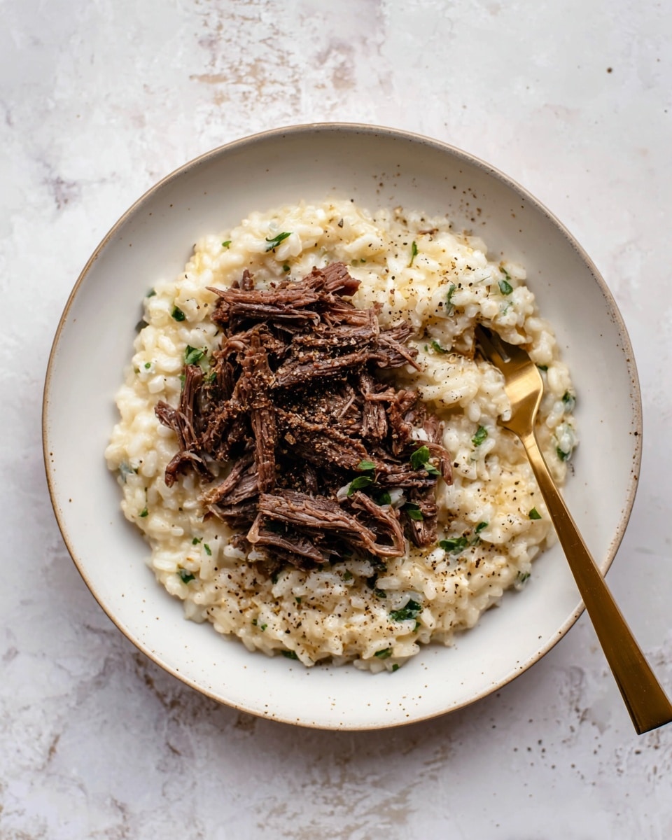 Braised Short Ribs with Charred Scallion Risotto: Savory & Elegant