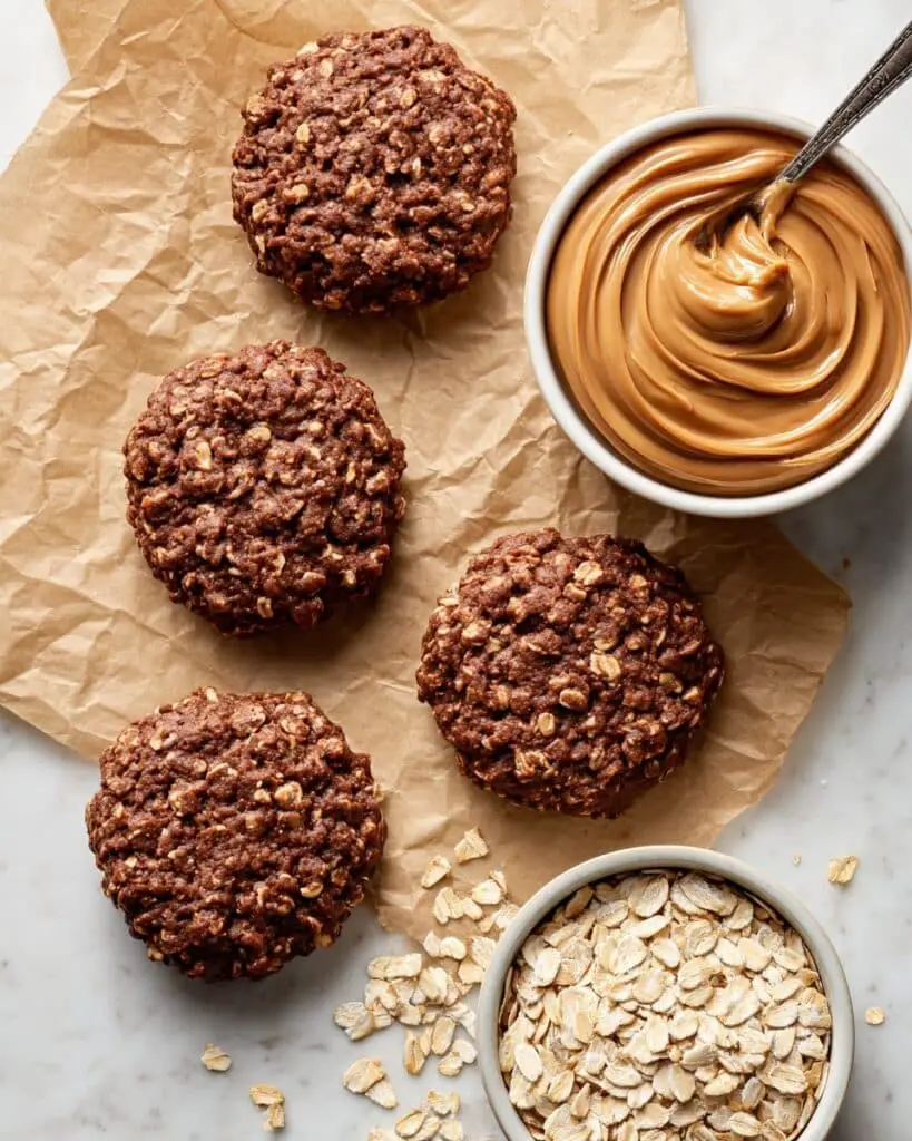 No Bake Chocolate Peanut Butter Protein Cookies Recipe
