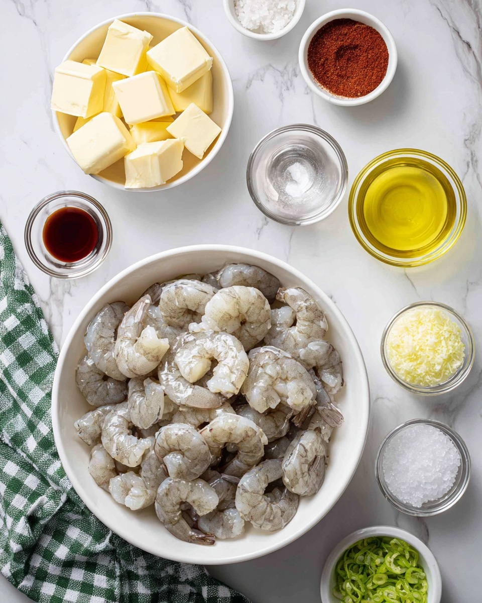 The image shows a large silver bowl filled with pale green shredded cabbage as the main layer in the top left. Below it, there is a small white bowl filled with bright orange thin carrot sticks, and to its right, a small white bowl with green thin sliced bell peppers. Below, scattered in a rough circle, are smaller bowls: a white bowl with light green sliced green onions to the left, a white bowl with yellow diced mango pieces to the right, a white bowl with dark green chopped herbs in the middle, a small silver bowl with green lime zest to the top right, a tiny silver bowl with white salt crystals below the lime zest, a white bowl with amber-colored liquid (likely sauce or dressing) to the bottom left, and a small silver bowl with clear liquid below it. The bowls are placed on a white marbled surface with a green and white checked cloth on the bottom left. photo taken with an iphone --ar 4:5 --v 7